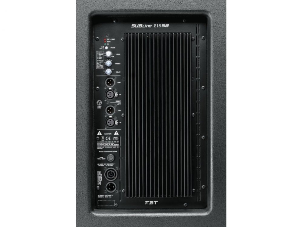 FBT Subline 218SA Processed Active Subwoofer 1200W RMS - 140dB SPL Online Only - Click Image to Close