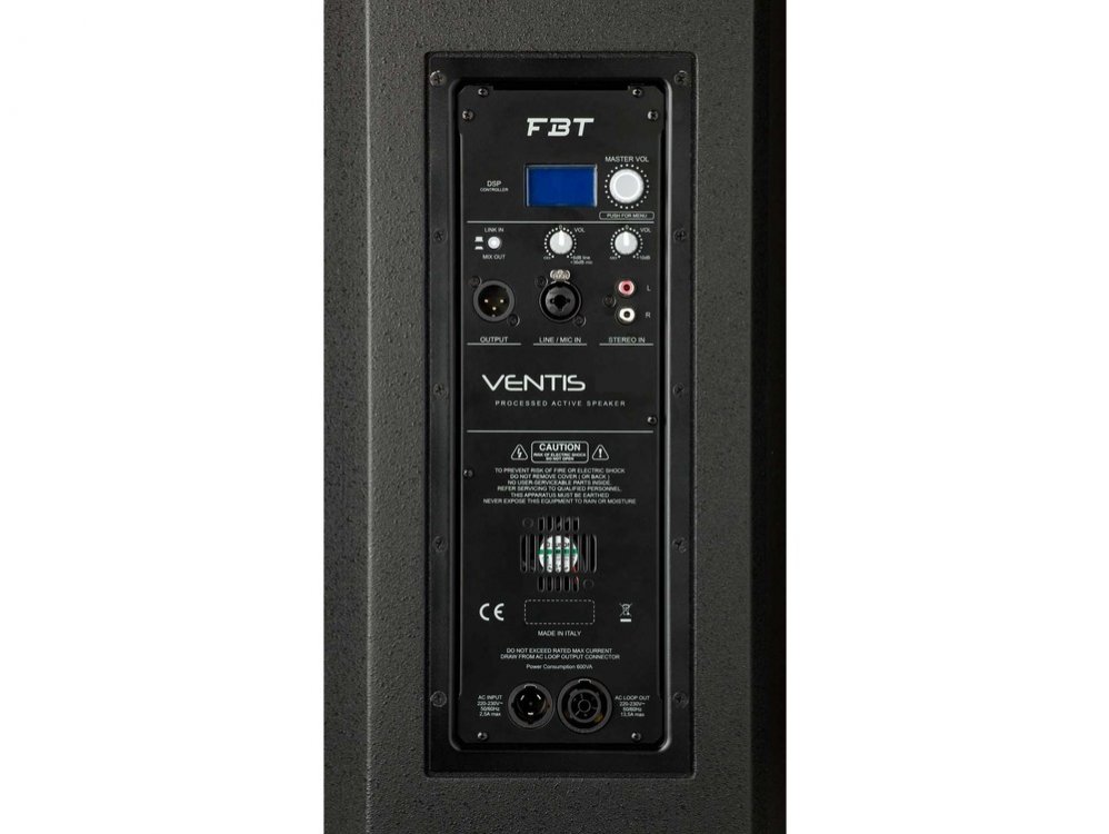 FBT Ventis 112A PROCESSED ACTIVE SPEAKER 700W + 200W RMS – 133DB SPL - Click Image to Close