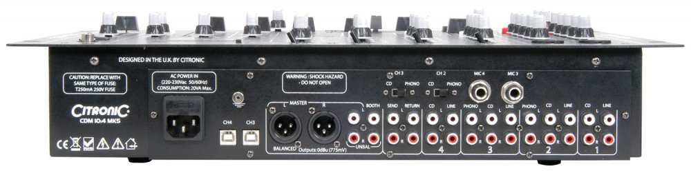 Citronic CDM10:4 MK5 4 Channel USB Mixer - Click Image to Close