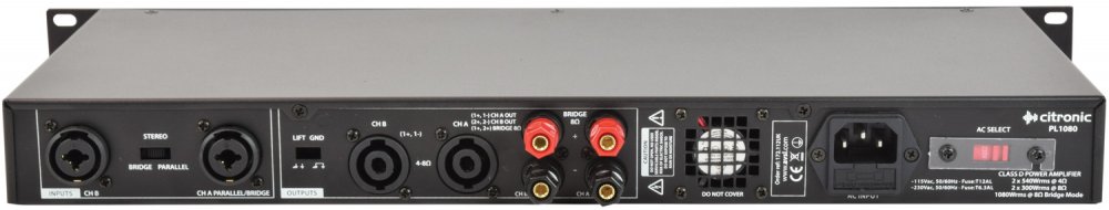 Citronic PL720 PL Series 1U Digital Amplifiers 2 x 360w RMS / 4 Ohms - Click Image to Close