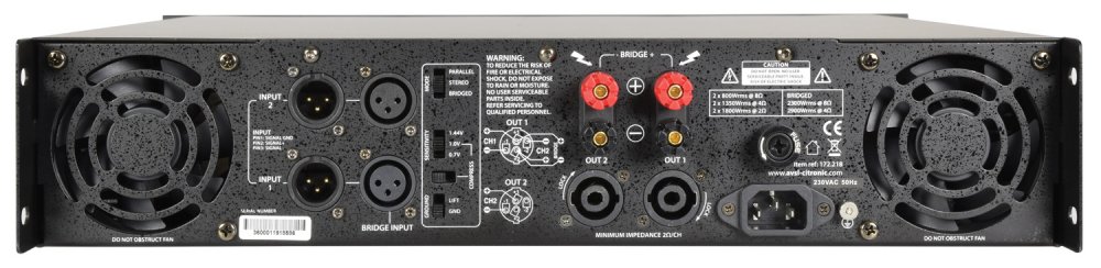 Citronic PLX3600 power amplifier, 2 x 1350W @ 4 Ohms - Click Image to Close