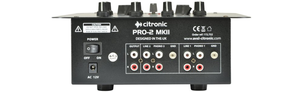 Citronic PRO-2 MKII DJ Mixer 2 Channel - Click Image to Close