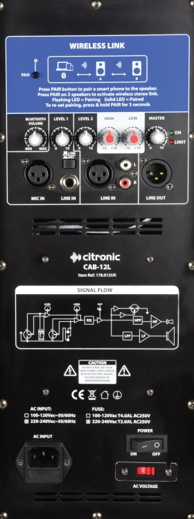 Citronic CAB-10L BT Link Speaker 220W RMS - Click Image to Close