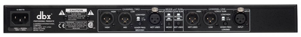 DBX 223xs Stereo 2-Way/Mono 3-Way Crossover with XLR Connectors - Click Image to Close