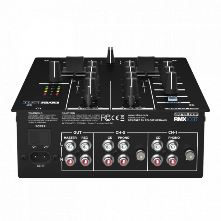 Reloop RMX10BT 2-Channel Bluetooth DJ Mixer In Compact Construction - Click Image to Close