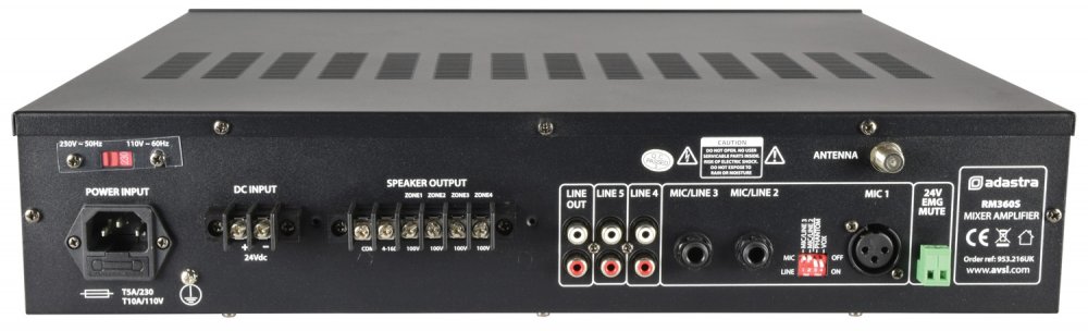 Adastra RM360S Mixer-Amplifier 100V 360W - Click Image to Close