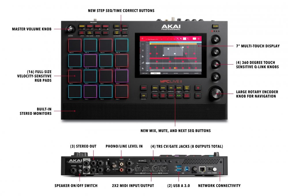 Akai MPC Live II Standalone MPC w/7" Touch Display - Click Image to Close