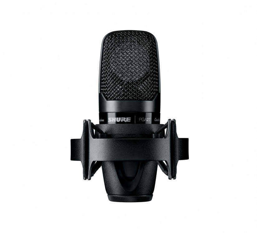 Shure PGA27 Cardioid Condenser Microphone, large diaphragm side-address including shock mount & carry case - Click Image to Close