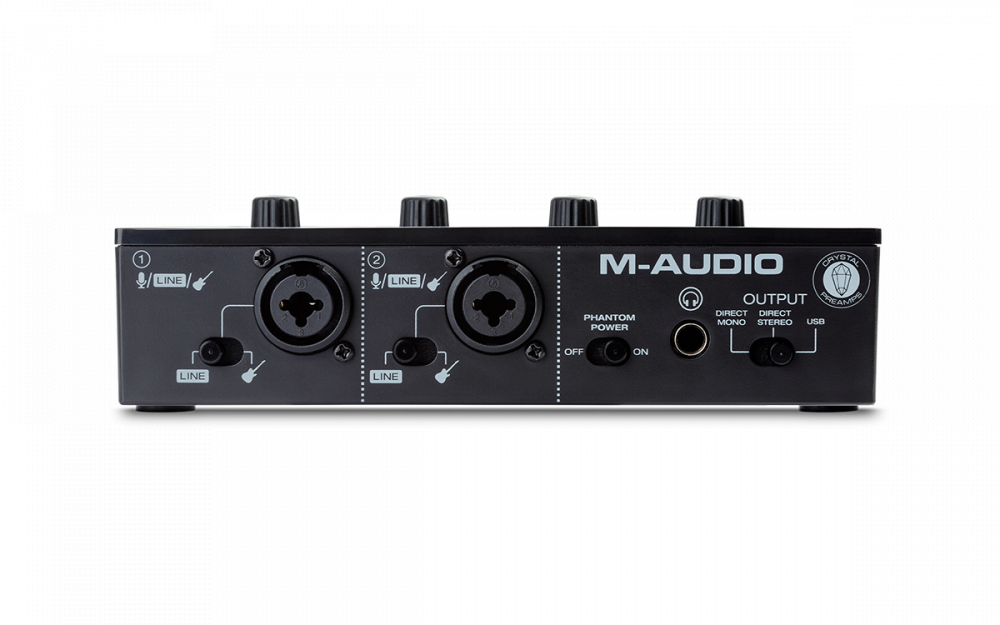 M-Audio M-Track Duo 48-KHz, 2-channel USB Audio Interface with 2 Combo Inputs with Crystal Preamps, and Phantom Power - Click Image to Close