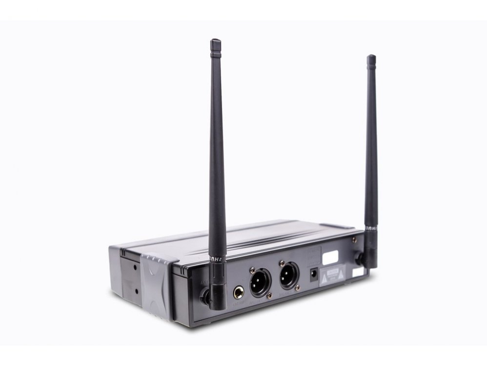 Q-Audio QWM 1950 HH UHF Dual Channel True Diversity HH Wireless Mic System - Click Image to Close